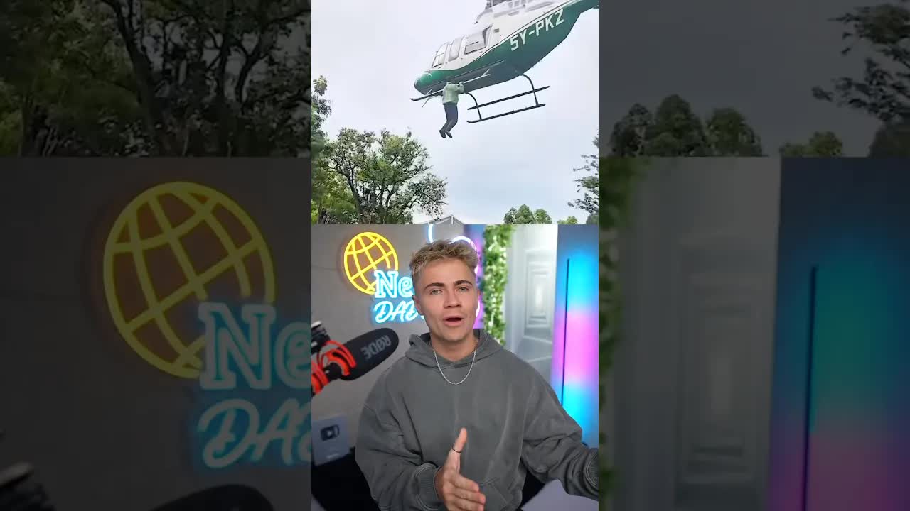 Man Hangs Onto Helicopter For Wild Reason…